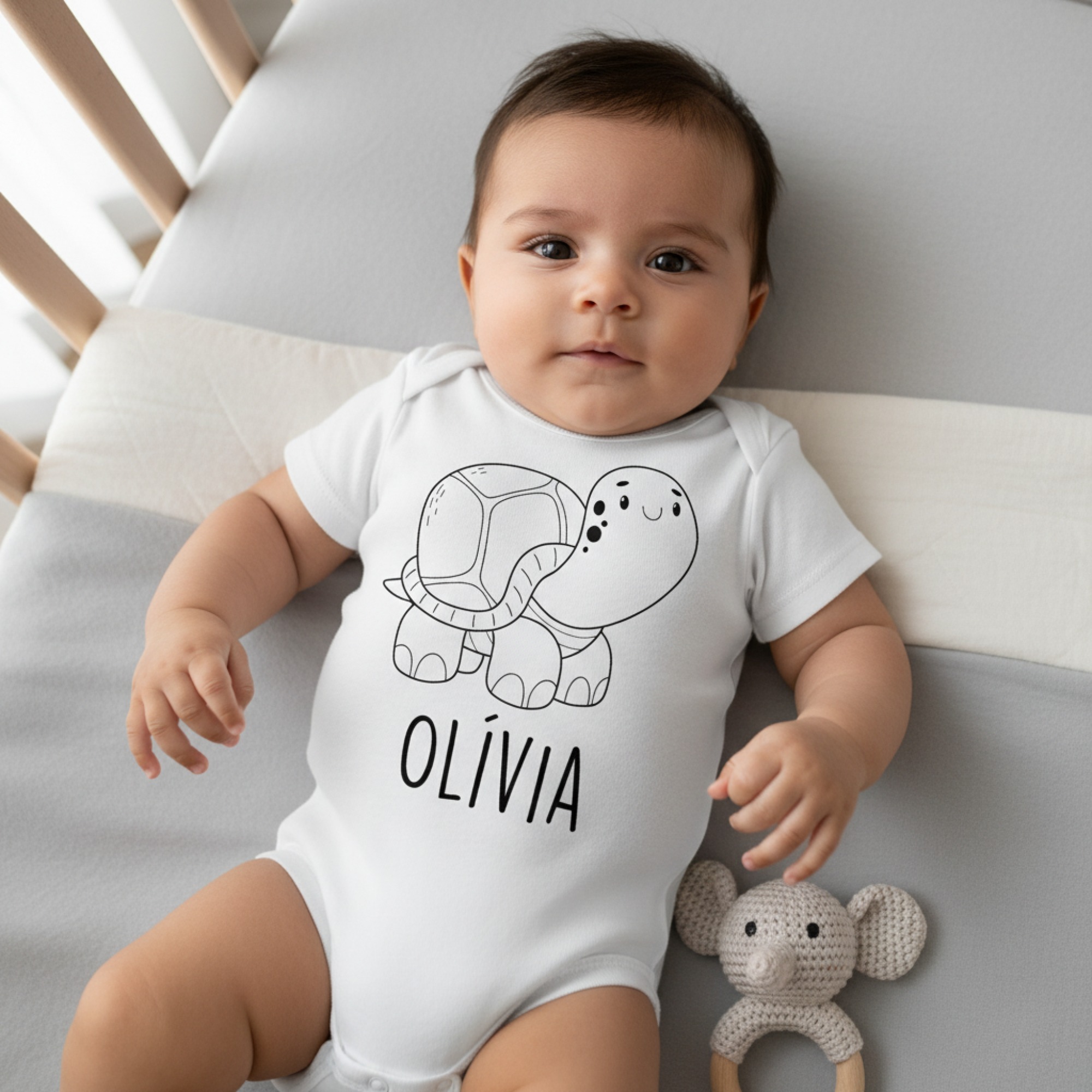 Teknősös gyerek body saját névvel