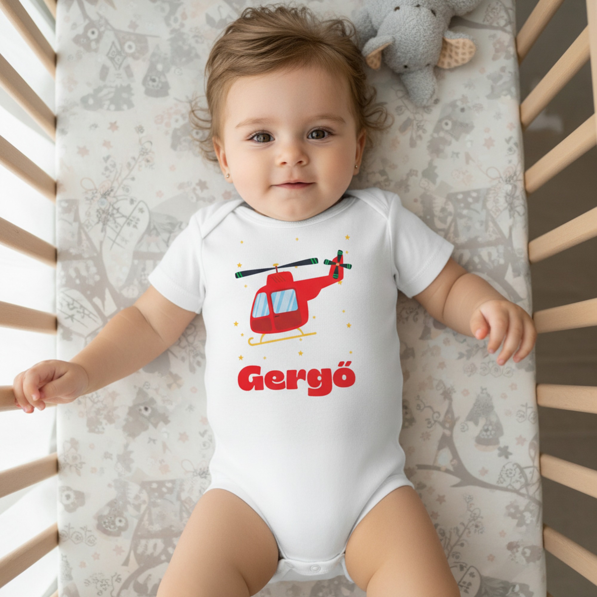 Helikopteres gyerek body saját névvel
