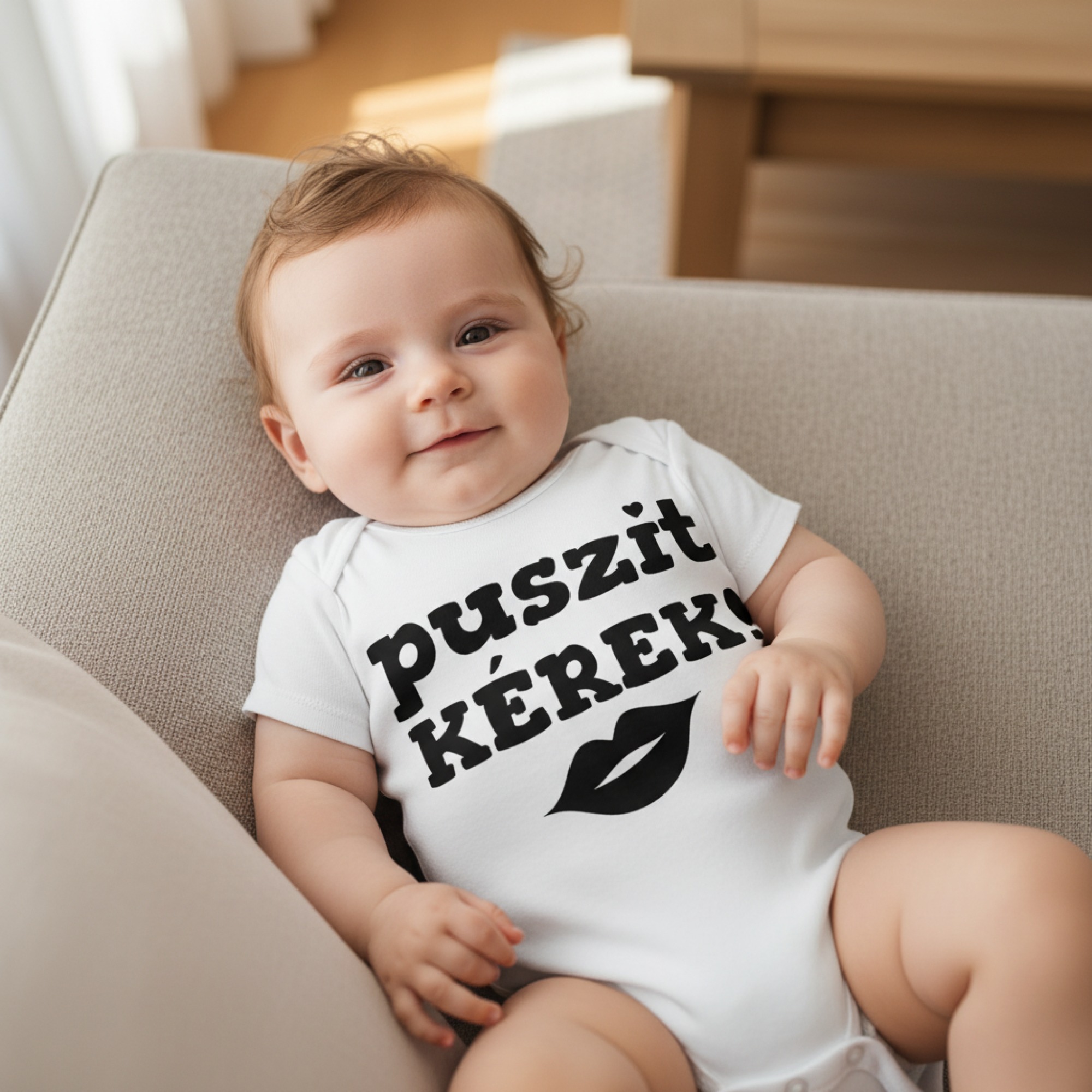 Puszit kérek gyerek body