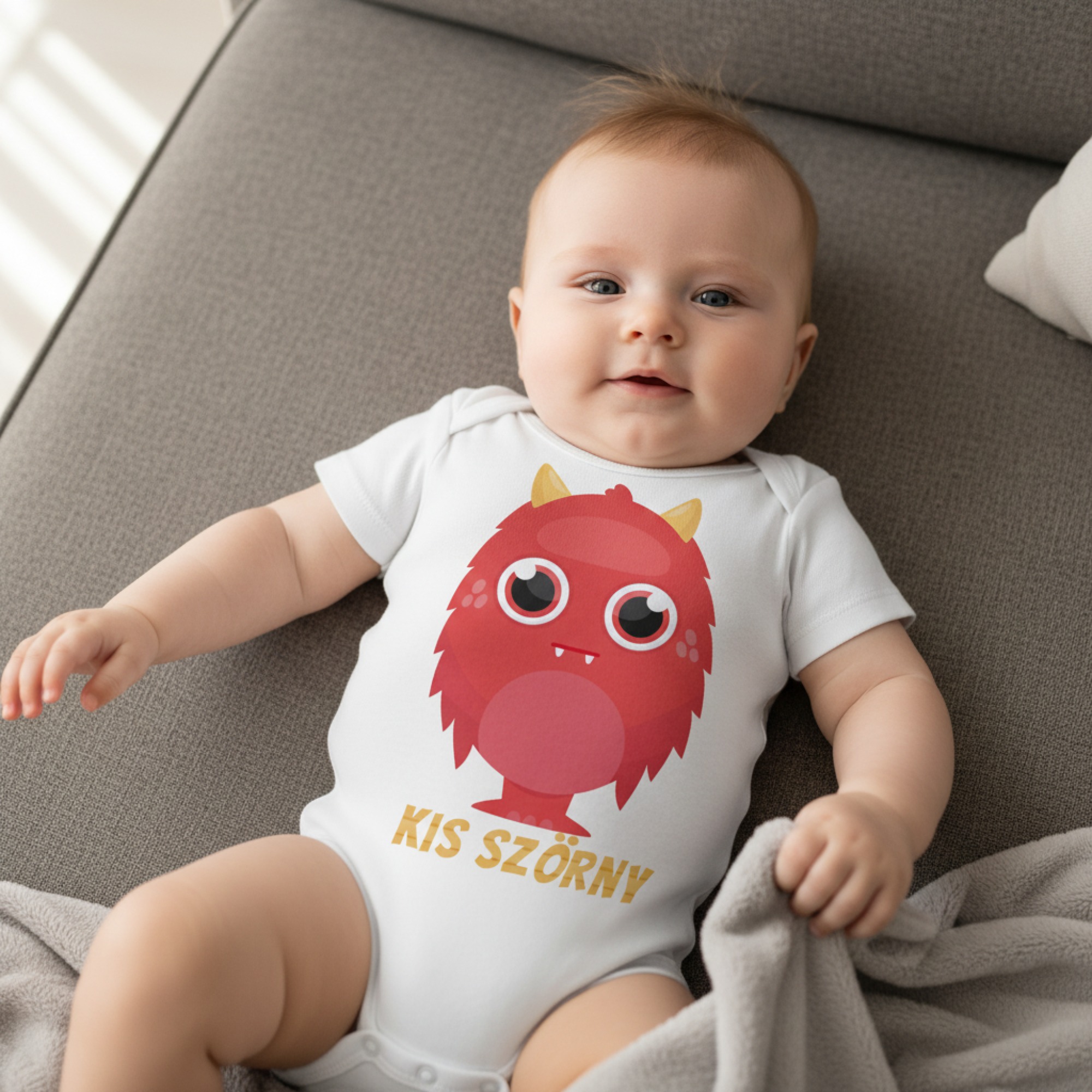 Piros kis szörny gyerek body