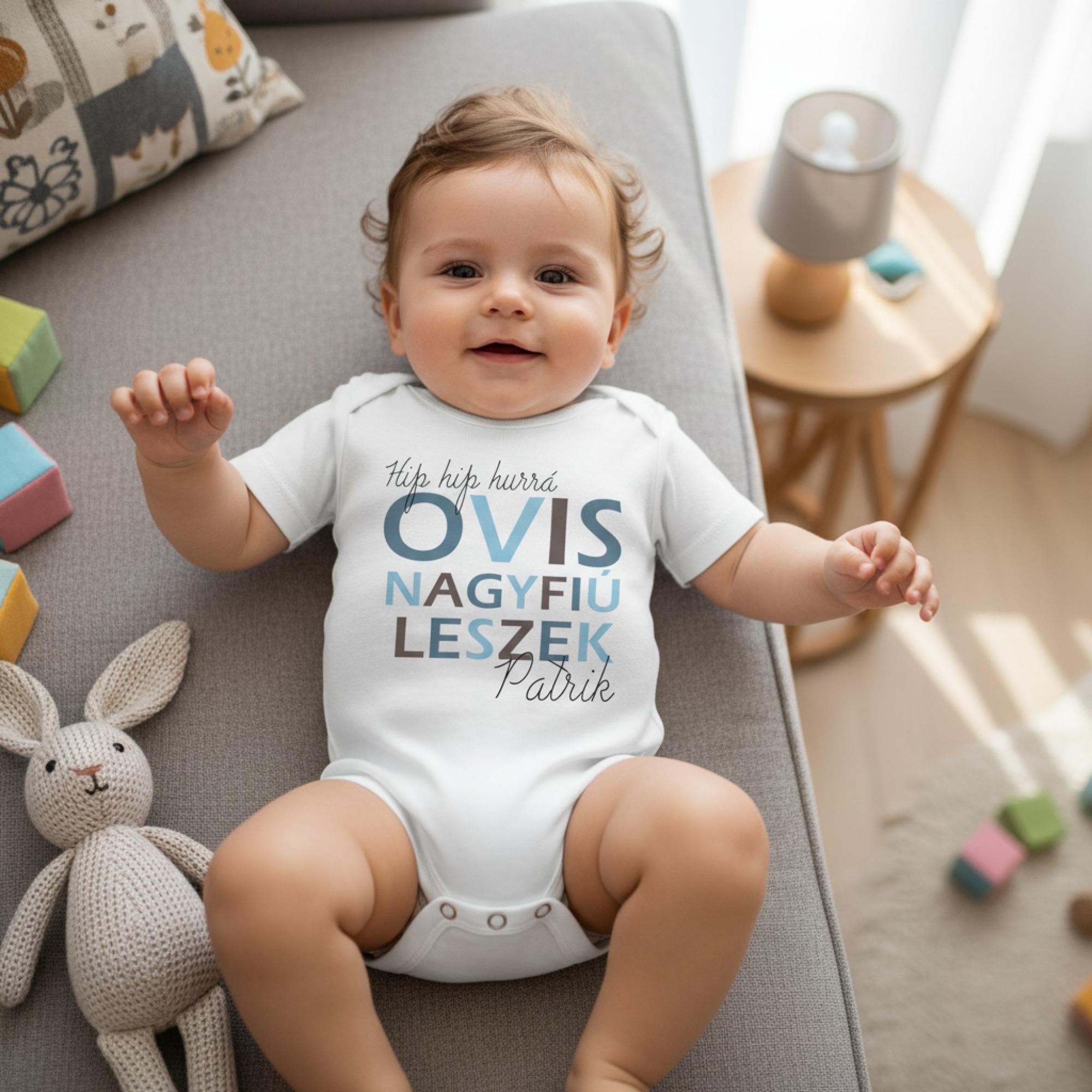 Hip hip hurrá, ovis nagyfiú leszek, névvel gyerek body