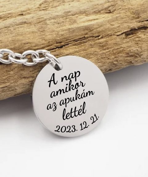 A nap, amikor az apukám lettél kulcstartó, dátummal