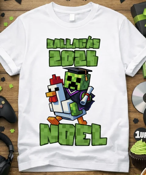 Minecraft póló névvel