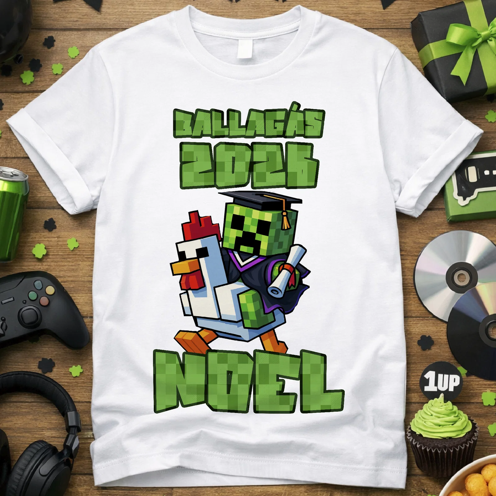 Minecraft póló névvel