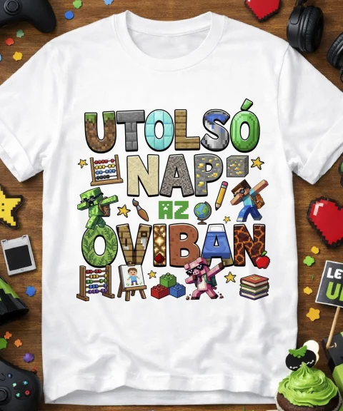 Utolsó nap az oviban minecraft póló