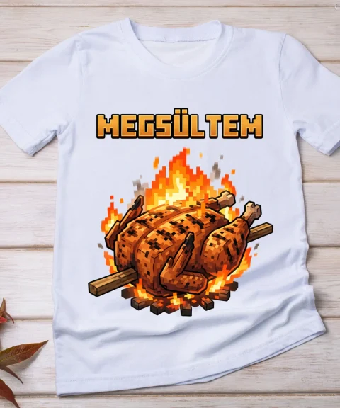 Minecraftos megsültem póló
