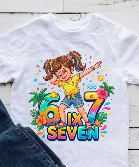 Nyaralós six seven póló kislánnyal