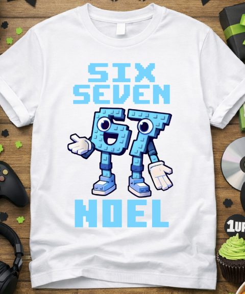 Six seven póló kék mintával, névvel