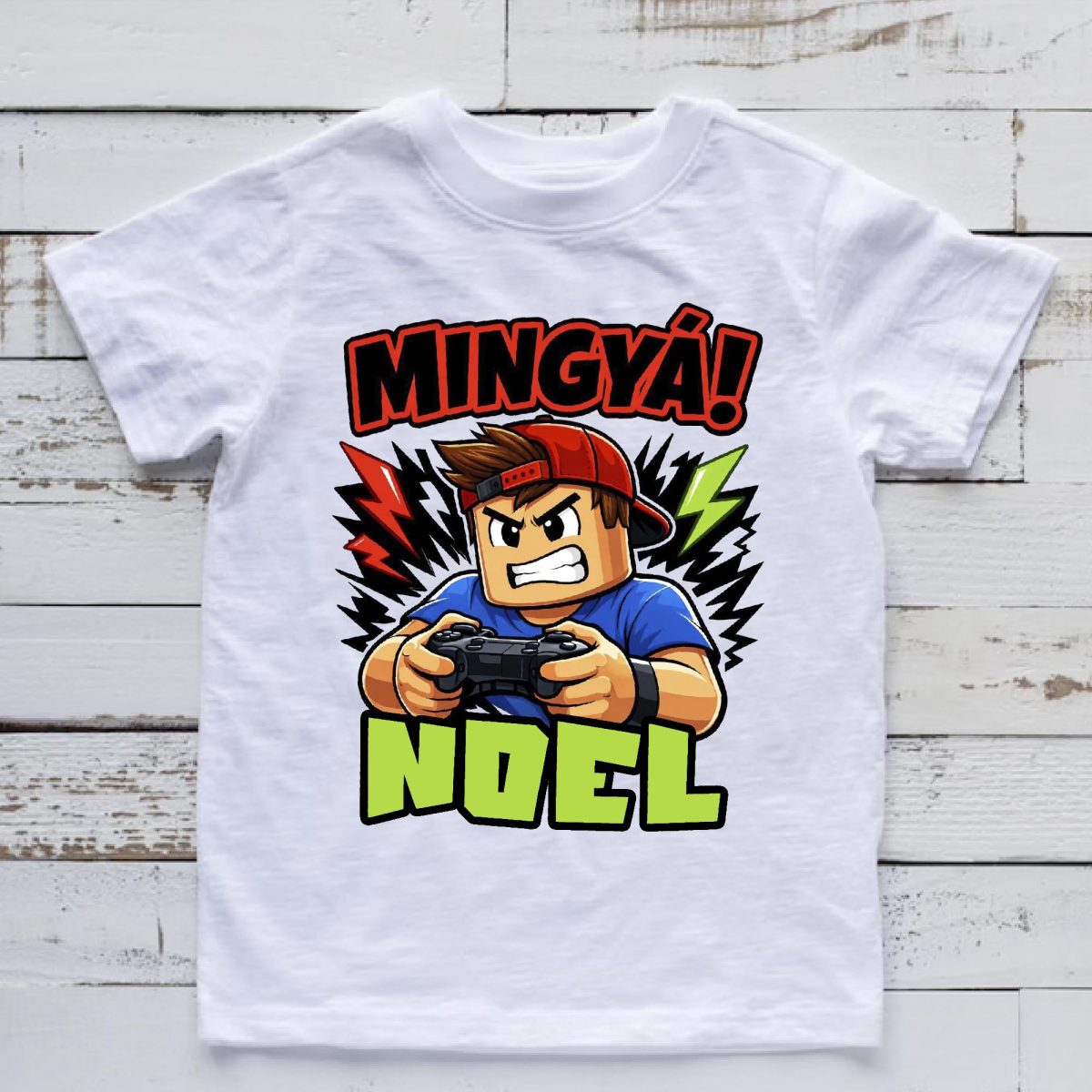 Mingyá gamer póló, fiús változat, névvel