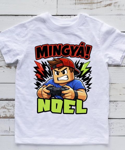 Mingyá gamer póló, fiús változat, névvel