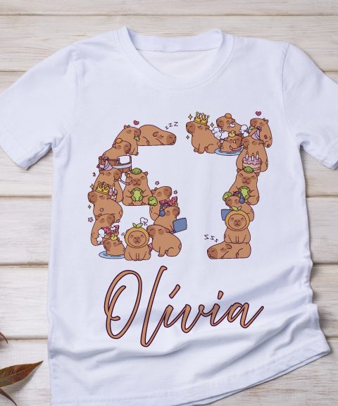 Capybara-s six seven póló, névvel