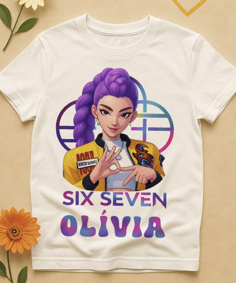 Huntrix Rumi mintás six seven póló, névvel