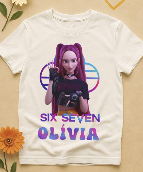 Huntrix Mira mintás six seven póló, névvel