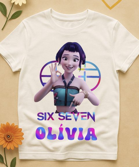 Huntrix Zoey mintás six seven póló, névvel