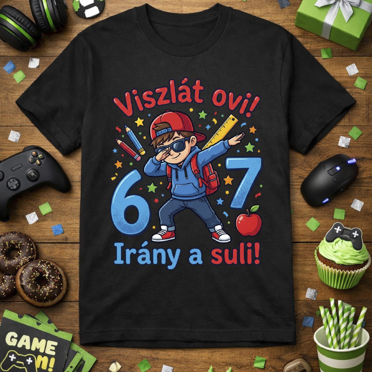 Viszlát ovi, irány a suli, six seven póló, fiús változat