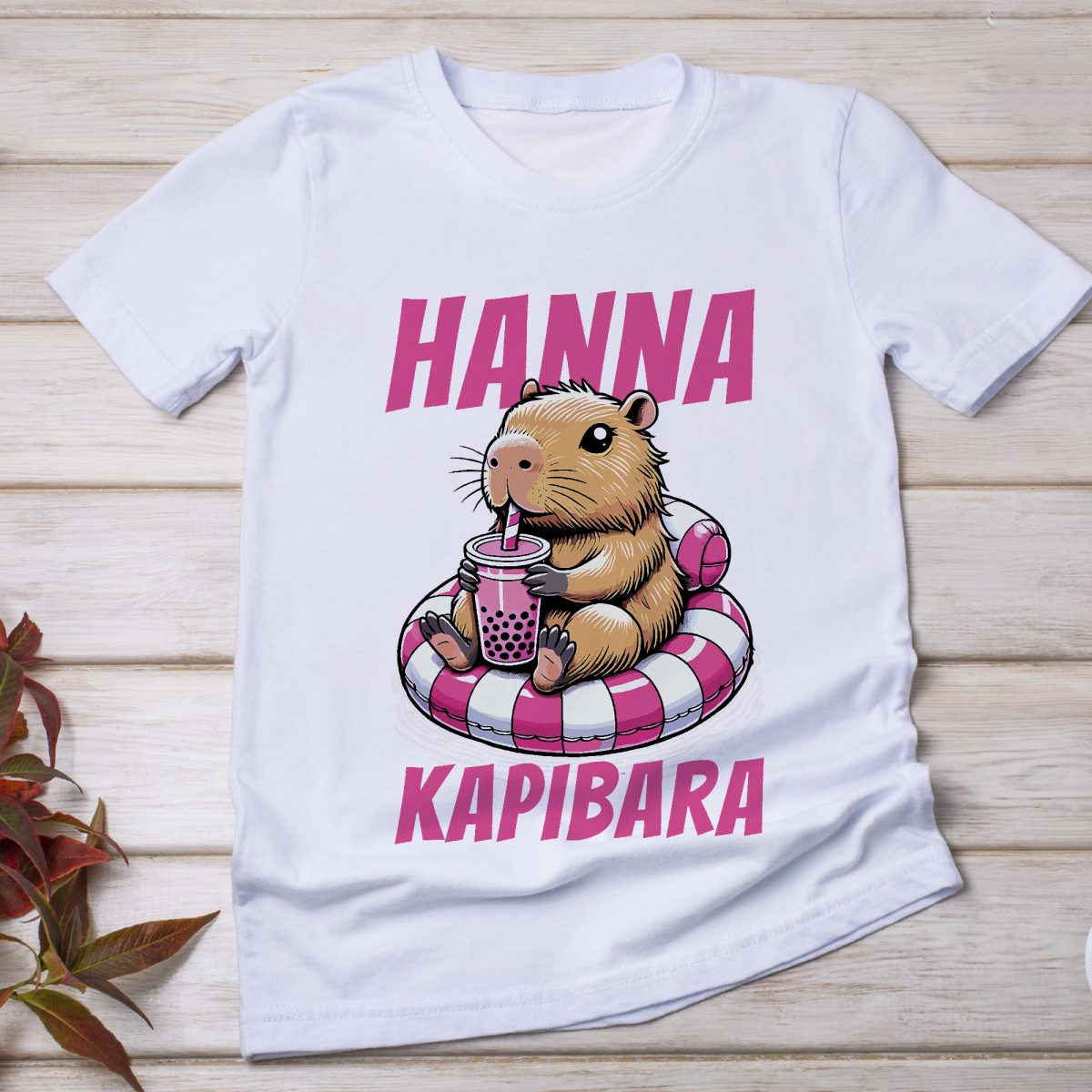 Cuki úszógumis capybara-s póló, névvel