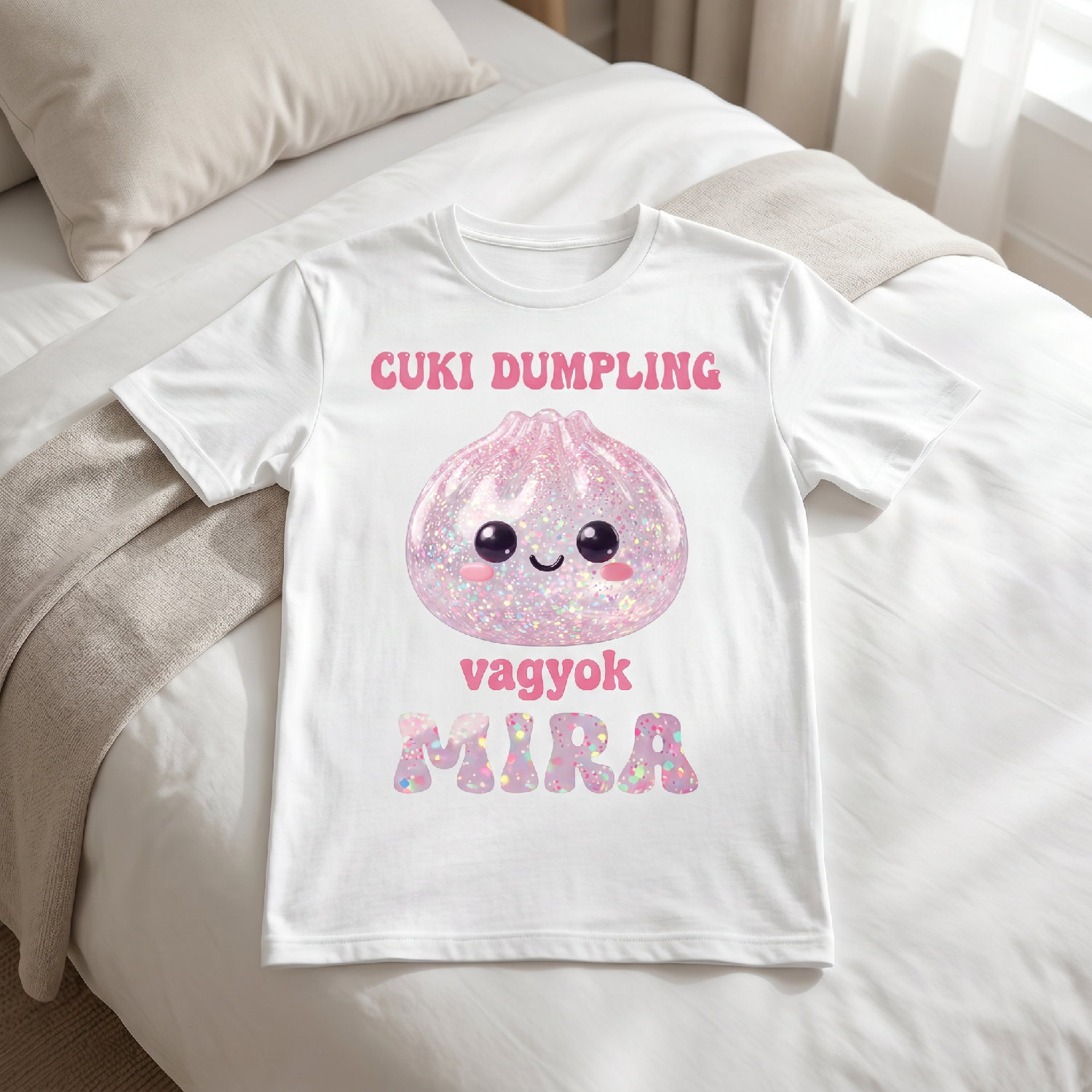 Cuki dumpling vagyok póló, névvel