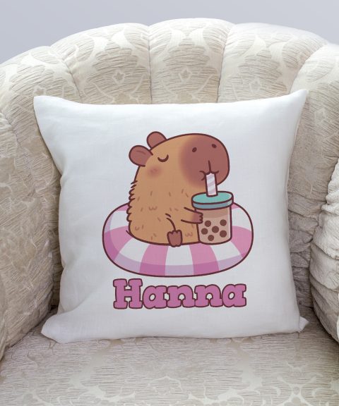 Úszógumis capybarás párna névvel