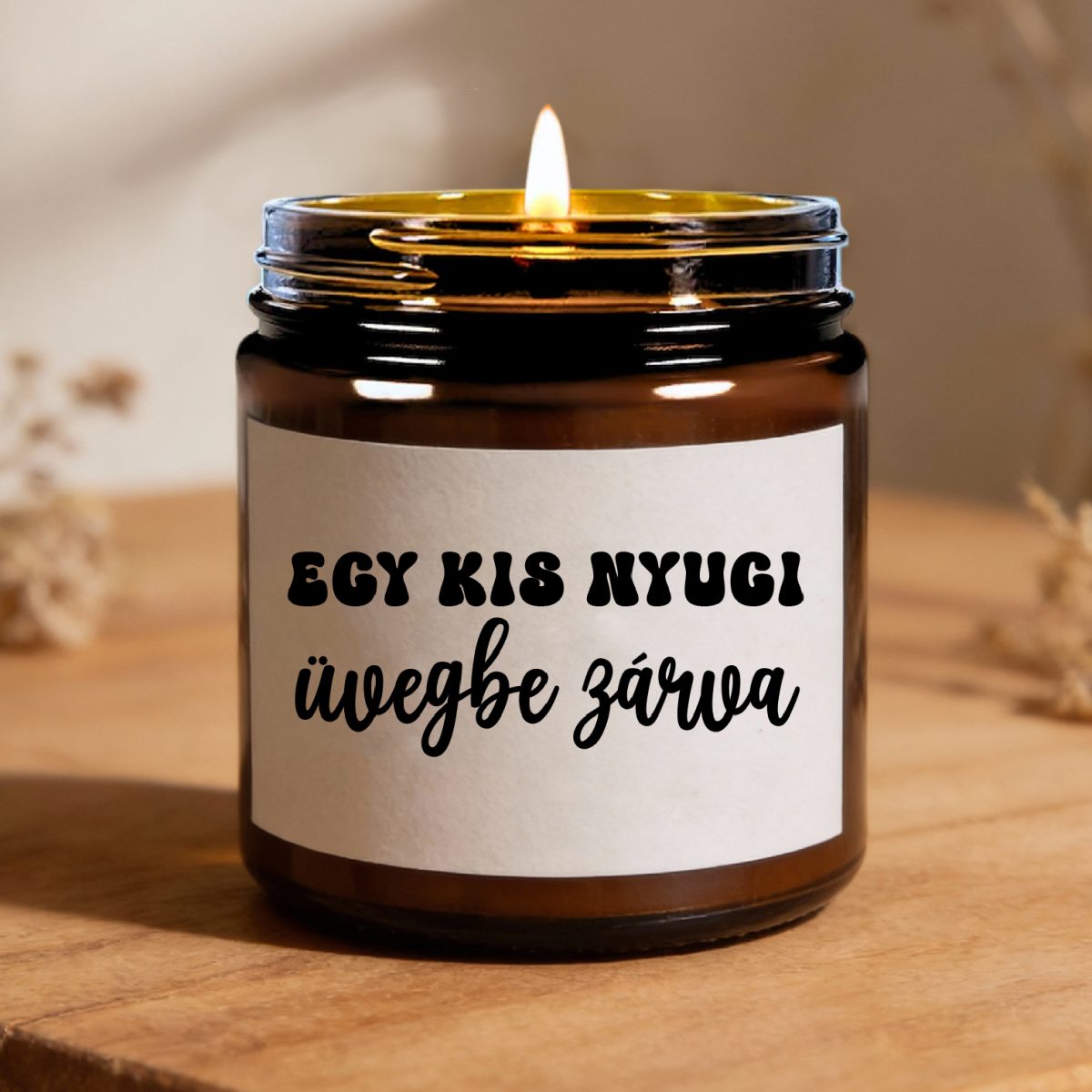 Egy kis nyugi üvegbe zárva gyertya